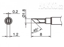 Pájecí hroty HAKKO T52-K, 2ks/bal