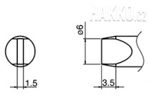 Pájecí hrot HAKKO T33-SSD6, Slim Type