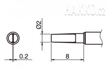 Pájecí hroty HAKKO T52-L2, 2ks/bal