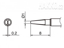 Pájecí hroty HAKKO T52-L1, 2ks/bal