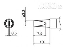 Pájecí hrot HAKKO T36-DL32/3.2D
