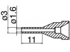 Hakko - Odpájecí tryska HAKKO N61-14, Long typ, 3,0mm/1,6mm