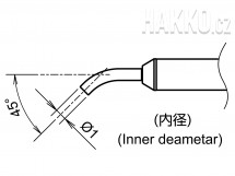 Odpájecí tryska HAKKO NA01-CB10, zahnutá, 1,0mm