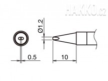 Pájecí hrot HAKKO T39-D12