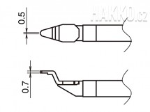 Pájecí hroty HAKKO T51-C05, 2ks/bal