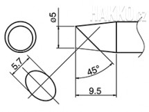 Spájkovací hrot HAKKO T33-SSBC5, Slim Type