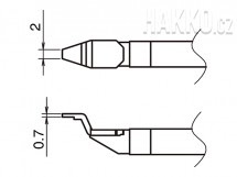 Pájecí hroty HAKKO T51-L2, 2ks/bal