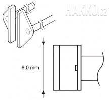     Šířka pájecí plochy 8,0 mm.    Pro termokleště FX-8804.Pro pájecí stanici Hakko Fx-888 s termokleštěmi Fx-8804. 