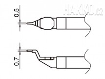 Pájecí hroty HAKKO T51-I05, 2ks/bal