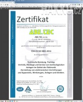 Certifikát ISO9001