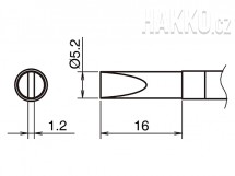 Pájecí hrot HAKKO T39-DL52