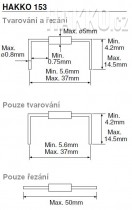 HAKKO 153-1 - lze použít pro tvarování a řezání, pouze tvarování nebo pouze odřezávání vývodů součástek. 