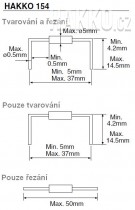 HAKKO 154-1 - lze použít pro tvarování a řezání, pouze tvarování nebo pouze odřezávání vývodů součástek. 