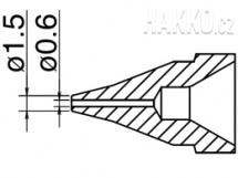 Odpájecí tryska HAKKO N61-01, SS typ, 1,5mm/0,6mm