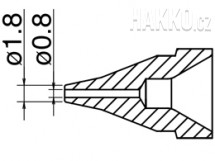Odpájecí tryska HAKKO N61-04, S typ, 1,8mm/0,8mm