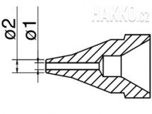 Odpájecí tryska HAKKO N61-05, S typ, 2,0mm/1,0mm