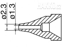 Odpájecí tryska HAKKO N61-06, S typ, 2,3mm/1,3mm