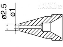 Odpájecí tryska HAKKO N61-08, Standardní typ, 2,5mm/1,0mm