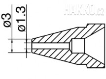 Odpájecí tryska HAKKO N61-09, Standardní typ, 3,0mm/1,3mm