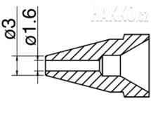 Odpájecí tryska HAKKO N61-10, Standardní typ, 3,0mm/1,6mm