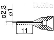Odpájecí tryska HAKKO N61-12, Long typ, 2,3mm/1,0mm