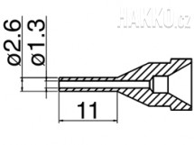 Odpájecí tryska HAKKO N61-13, Long typ, 2,6mm/1,3mm