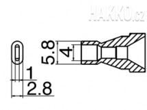 Odpájecí tryska HAKKO N61-16, Oval typ, 5,8x2,8mm/4x1mm