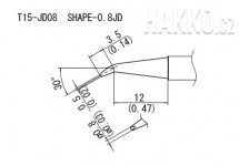 Pájecí hrot T15-JD08-0,8JD