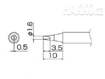 Pájecí hrot T13-D16, tvar 1,6D Chisel