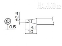 Pájecí hrot T13-D24, tvar 2,4D Chisel