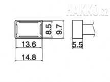 Odpájecí hrot Quad 13,6x8,5 T15-1201