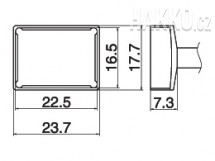 Pájecí hrot Quad 22,5x16,5 T15-1206