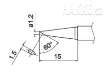 Pájecí hrot T15-BC12 -1,2BC