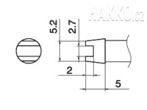 Odpájecí hrot T15-R27 -2,7R