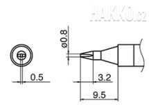 Pájecí hrot HAKKO T36-D08/0.8D